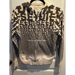 Diesel Women’s Monogram Logo Hoodie With Zipper Women XL ( More Like A Small)